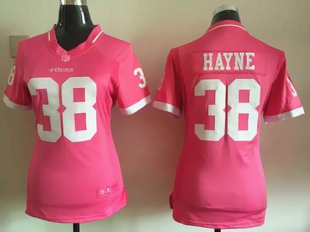 women nike nfl 49ers 38 Hayne Pink Bubble Gum Jersey