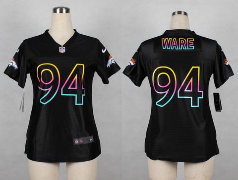 women nike nfl Broncos 94# Ware black jersey