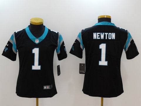 women nike nfl Carolina Panthers #1 Newton rush II black jersey