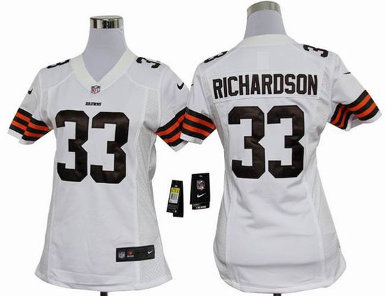 women nike nfl Cleveland Browns 33 Richardson white stitched jersey