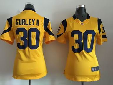 women nike nfl Los Angeles Rams #30 Gurley II golden jersey