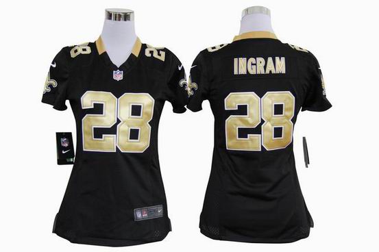 women nike nfl New Orleans Saints 28 Ingram black stitched jersey