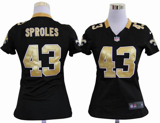 women nike nfl New Orleans Saints 43 Sproles black stitched jersey