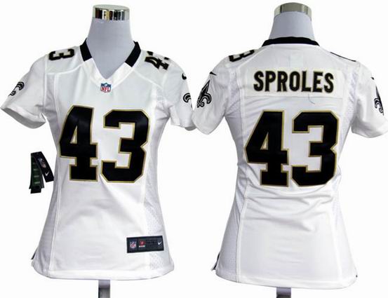 women nike nfl New Orleans Saints 43 Sproles white stitched jersey