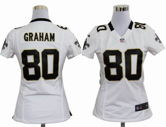 women nike nfl New Orleans Saints 80 Graham white stitched jersey
