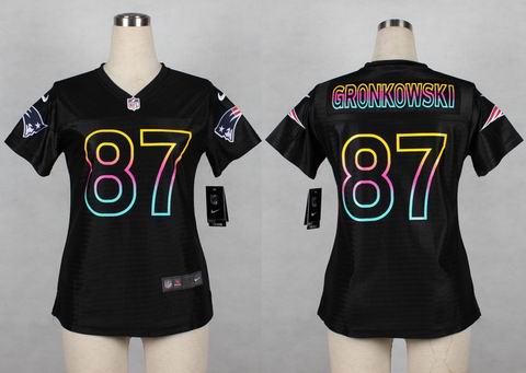 women nike nfl Patriots 87# Gronkowski black jersey