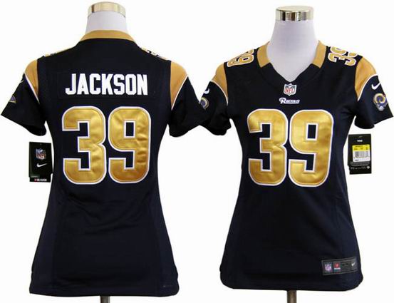 women nike nfl St. Louis Rams 39 jackson blue stitched jersey