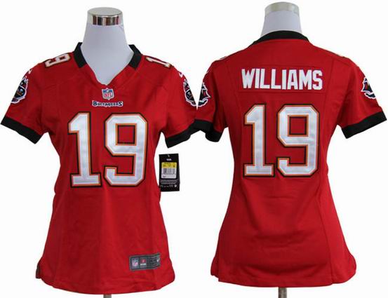 women nike nfl Tampa Bay Buccaneers 19 Williams red stitched jersey