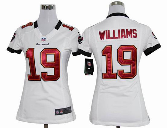 women nike nfl Tampa Bay Buccaneers 19 Williams white stitched jersey