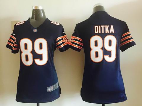 women nike nfl bears #89 Ditka blue jersey