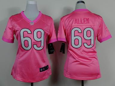 women nike nfl bears 69 Allen pink jersey