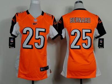 women nike nfl bengals 25 Bernard orange jersey
