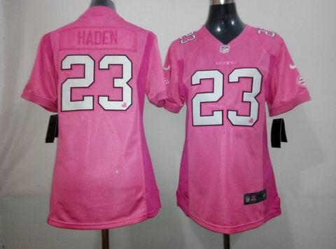 women nike nfl browns 32 Haden pink jersey