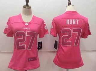 women nike nfl chiefs #27 HUNT pink jersey
