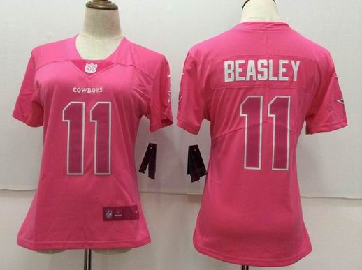 women nike nfl cowboys #11 BEASLEY pink jersey