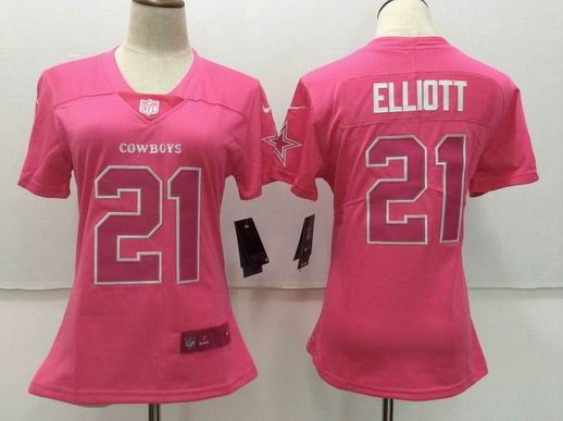 women nike nfl cowboys #21 ELLIOTT pink jersey