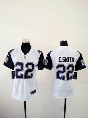 women nike nfl cowboys #22 E.Smith thanksgiving white jersey