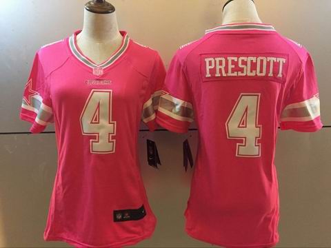 women nike nfl cowboys #4 Prescott pink jersey