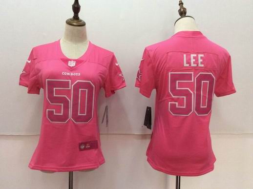 women nike nfl cowboys #50 LEE pink jersey