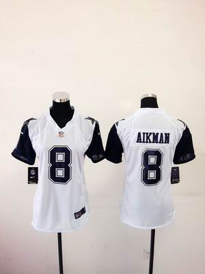 women nike nfl cowboys #8 Aikman thanksgiving white jersey