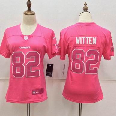 women nike nfl cowboys #82 WITTEN pink jersey
