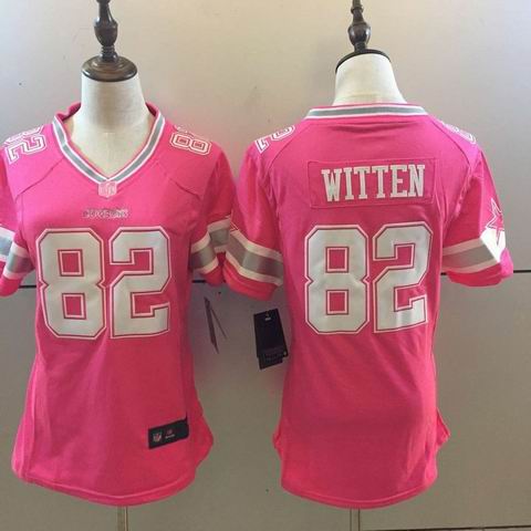 women nike nfl cowboys #82 witten pink jersey