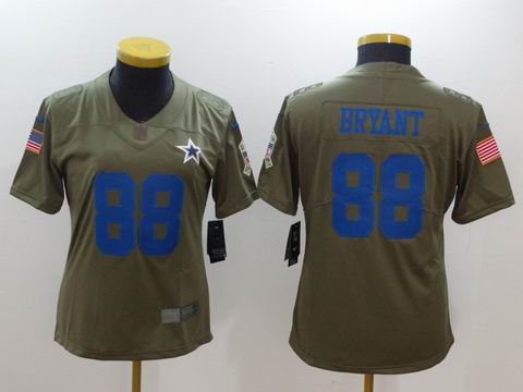 women nike nfl cowboys #88 BRYANT Olive Salute To Service Limited Jersey