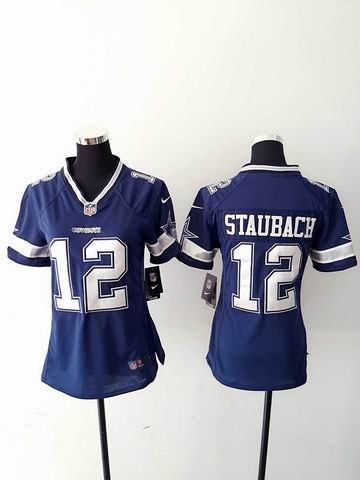 women nike nfl cowboys 12 staubach blue limited jersey