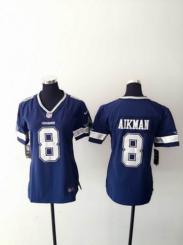 women nike nfl cowboys 8 Aikman blue limited jersey