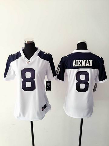 women nike nfl cowboys 8 Aikman thanksgiving blue limited jersey