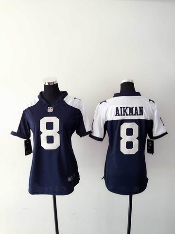 women nike nfl cowboys 8 Aikman thanksgiving white limited jersey