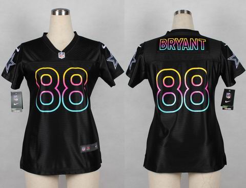 women nike nfl cowboys 88# Bryant black jersey