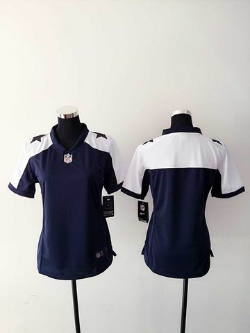 women nike nfl cowboys blank thanksgiving blue limited jersey