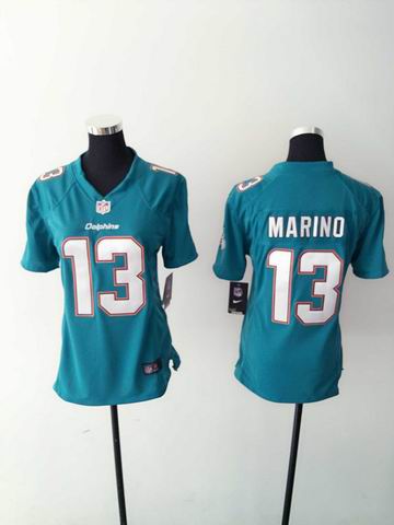 women nike nfl dolphins 13 marino green limited jersey