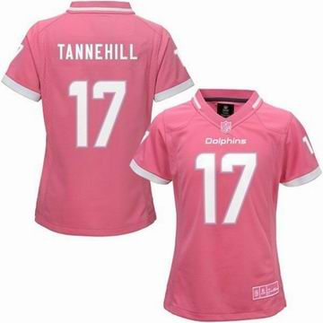 women nike nfl dolphins 17 tannehill Pink Bubble Gum Jersey