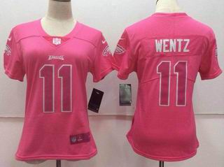women nike nfl eagles #11 WENTZ pink jersey