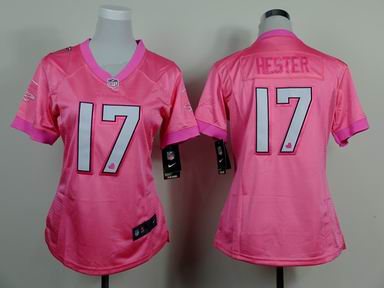 women nike nfl falcons 17 Hester pink jersey