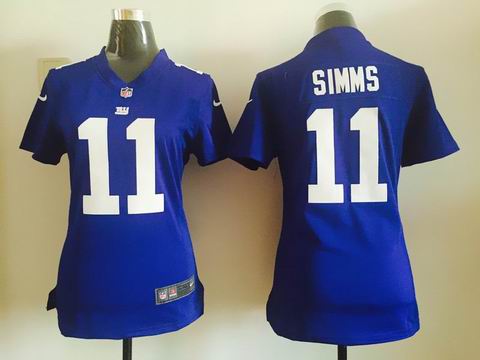 women nike nfl giants #11 Simms blue jersey