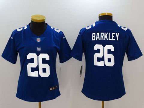 women nike nfl giants #26 Barkley blue rush II jersey