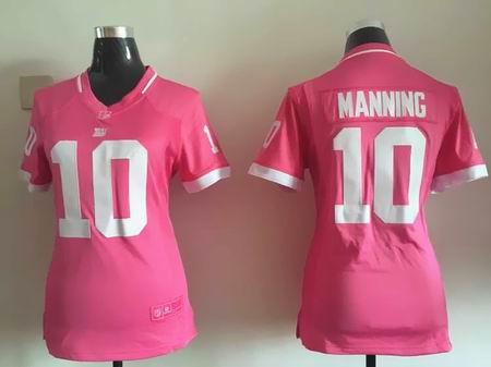 women nike nfl giants 10 Manning Pink Bubble Gum Jersey