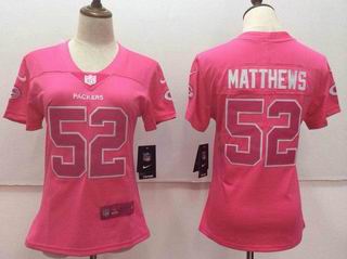 women nike nfl packers #52 Matthews pink jersey