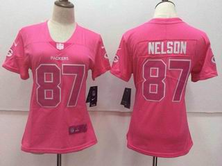 women nike nfl packers #87 Nelson pink jersey