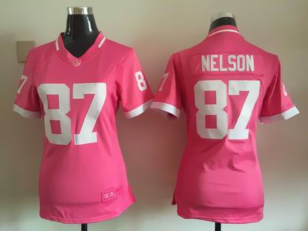 women nike nfl packers 87 Nelson Pink Bubble Gum Jersey