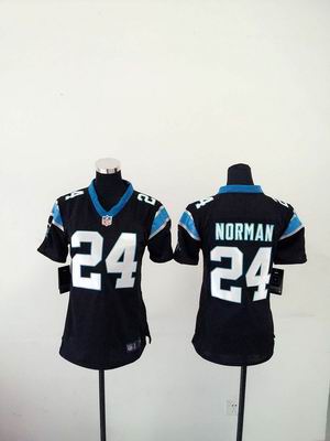 women nike nfl panthers #24 Norman black jersey