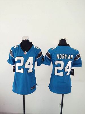 women nike nfl panthers #24 Norman light blue jersey