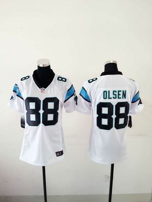 women nike nfl panthers #88 Olsen white jersey