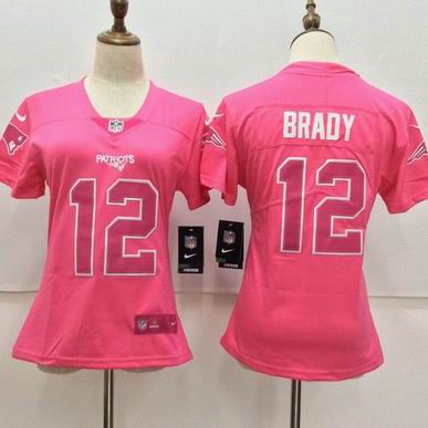 women nike nfl patriots #12 BRADY pink jersey