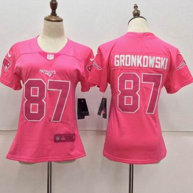 women nike nfl patriots #87 GRONKOWSKI pink jersey