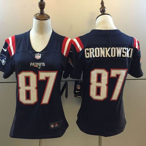 women nike nfl patriots #87 Gronkowski rush color jersey