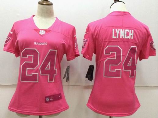 women nike nfl raiders #24 LYNCH pink jersey